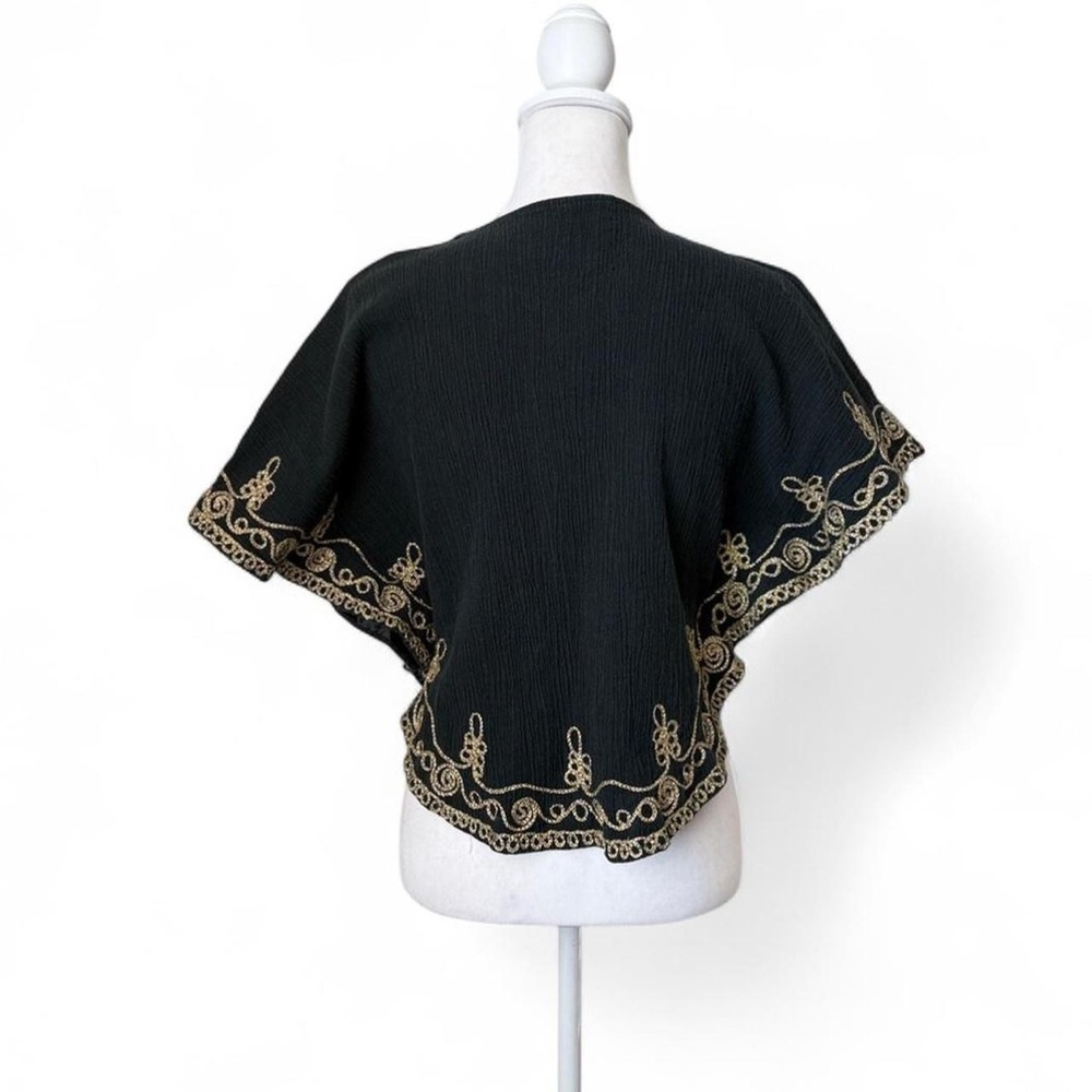 SOLD Vintage 70s Grecian Embroidered Cape Poncho Top - Picture 3 of 6